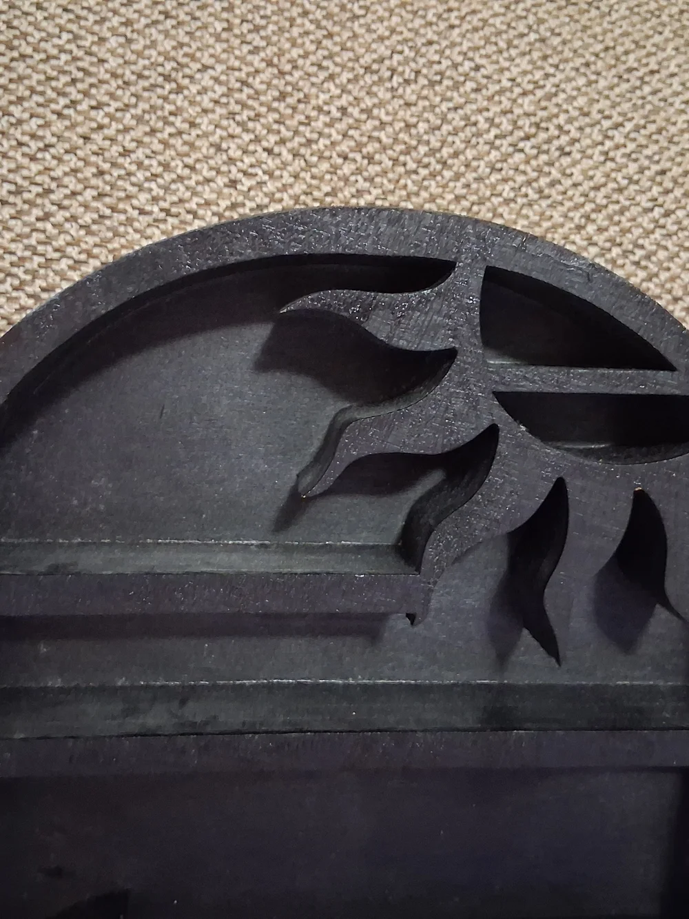 Celestial Sun & Moon Wooden Curio Shelf